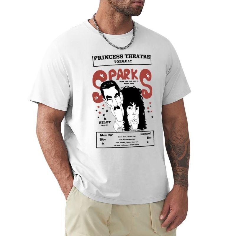 Sparks 1974 Tour Poster Tshirt Summer Clothes Short Tshirt Unisex Clothes Tshirt For A Boy Plain White T Shirts Unisex