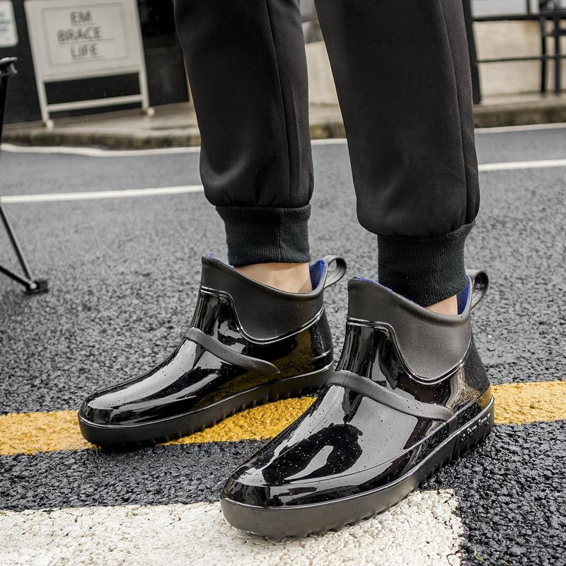 Модные нескользящие резиновые сапоги мужские водонепроницаемые туфли плюшевые теплые рыболовные туфли нескользящие зимние ботинки мужские резиновые сапоги Zapatos De Mujer9