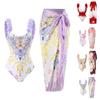 Women's One-piece Bikini Swimsuit Fashion Flower Petal Belly Shadow Backless Two Piece Swimsuit