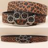 Rhinestone Tiger Claw Buckle Belt Leopard Print Series Punk Decoration Women's Belt Yabi Decorative Belt