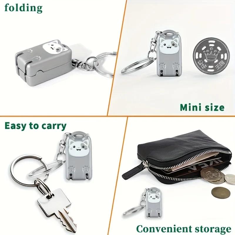1 шт. Изысканный брелок для котенка, складные кусачки для ногтей, кусачки для ногтей из нержавеющей стали, вращающийся триммер для маникюра пальцев ног