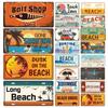 Summer Beach License Posters Wall Decor Plate Meal Sign Plaque Metal Vintage Tin Sign Room Decoration for Bar Pub