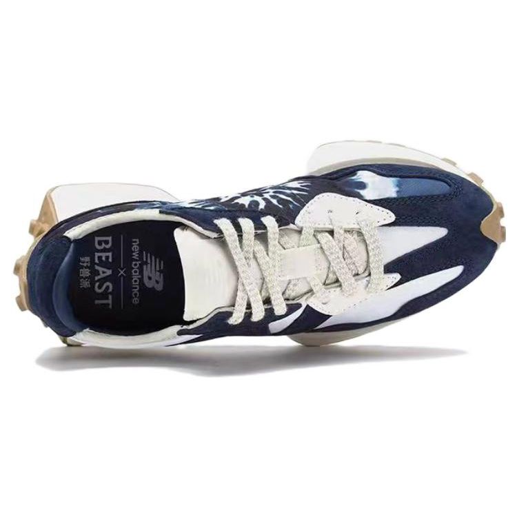 BEAST x New Balance 327 Тай-дай - Чернильно-синие женские кроссовки Белые WS327BEA