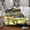 1Pc Dinosaur World Adventure Blanket Soft And Comfortable Casual Warm Camping Travel Christmas Halloween Xmas Gift M928347