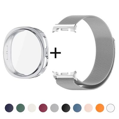 Магнитный Металлический Ремешок + Мягкий ТПУ Чехол + Пленка Для Samsung Galaxy Watch 8 40MM 44MM Watch 8 Classic Ремешок Для Часов