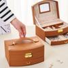 With Mirror Multi-layer Drawer Storage Box Large Capacity Necklace Ring Earrings Organizer  Travel