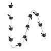2.4m Creative Birds On Cups Metal Rain Chain Rain Catcher Attached Hanger Wind Chimes Bells For Gutter Roof Decor Downspout Tool