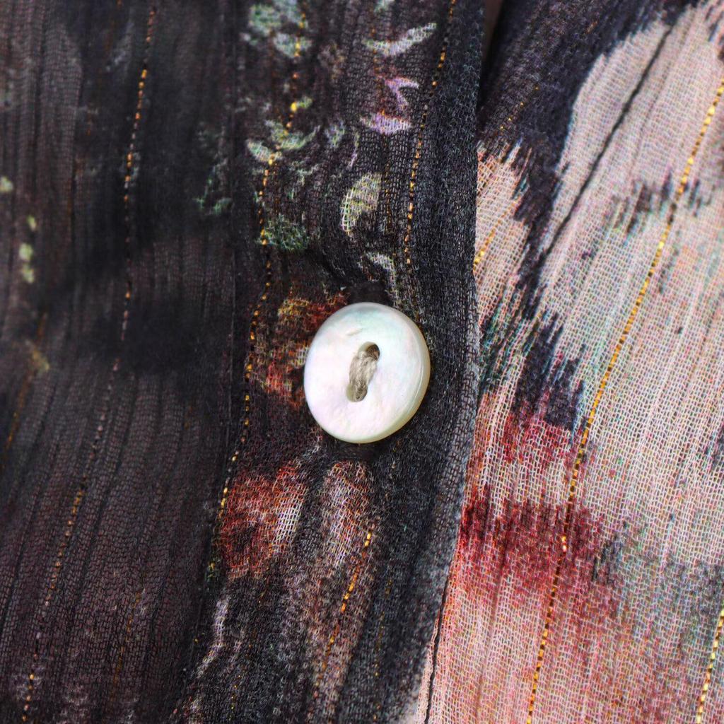 2025 Spring Women's V-Neck Printed Casual Shirt