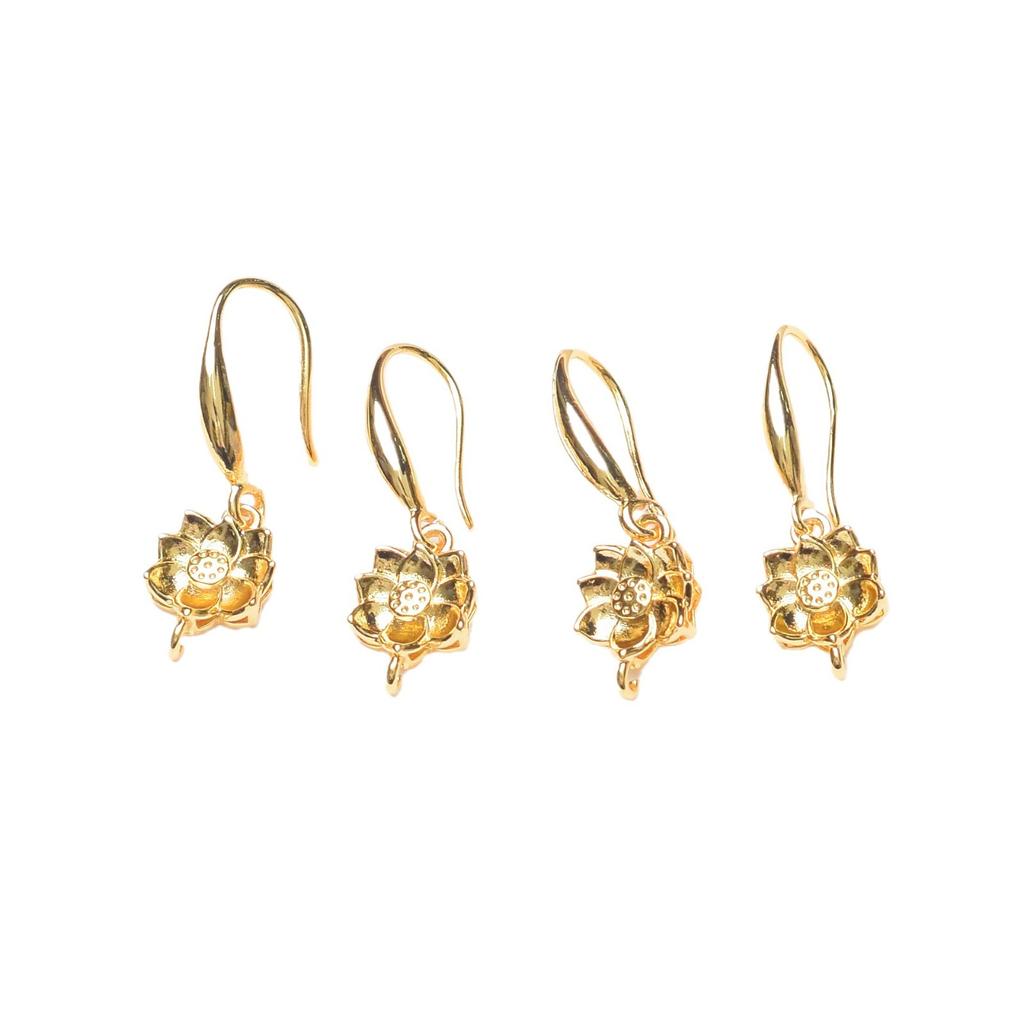 10 шт. Цветоустойчивость 14K сумка Золотой Лотос заушные крючки пряжки аксессуары антиаллергенные работа в процессе DIY материалы для ювелирных изделий ручной работы