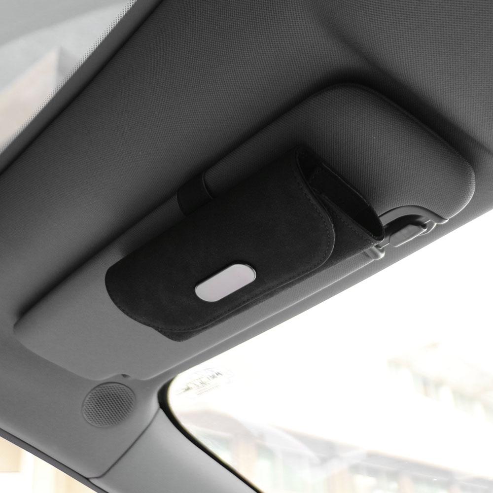 1 шт. Чехол для очков для автомобиля Универсальный держатель на солнцезащитный козырек автомобиля Коробка для хранения солнцезащитных очков Зажим Держатель для карт и билетов Кожаные аксессуары для интерьера