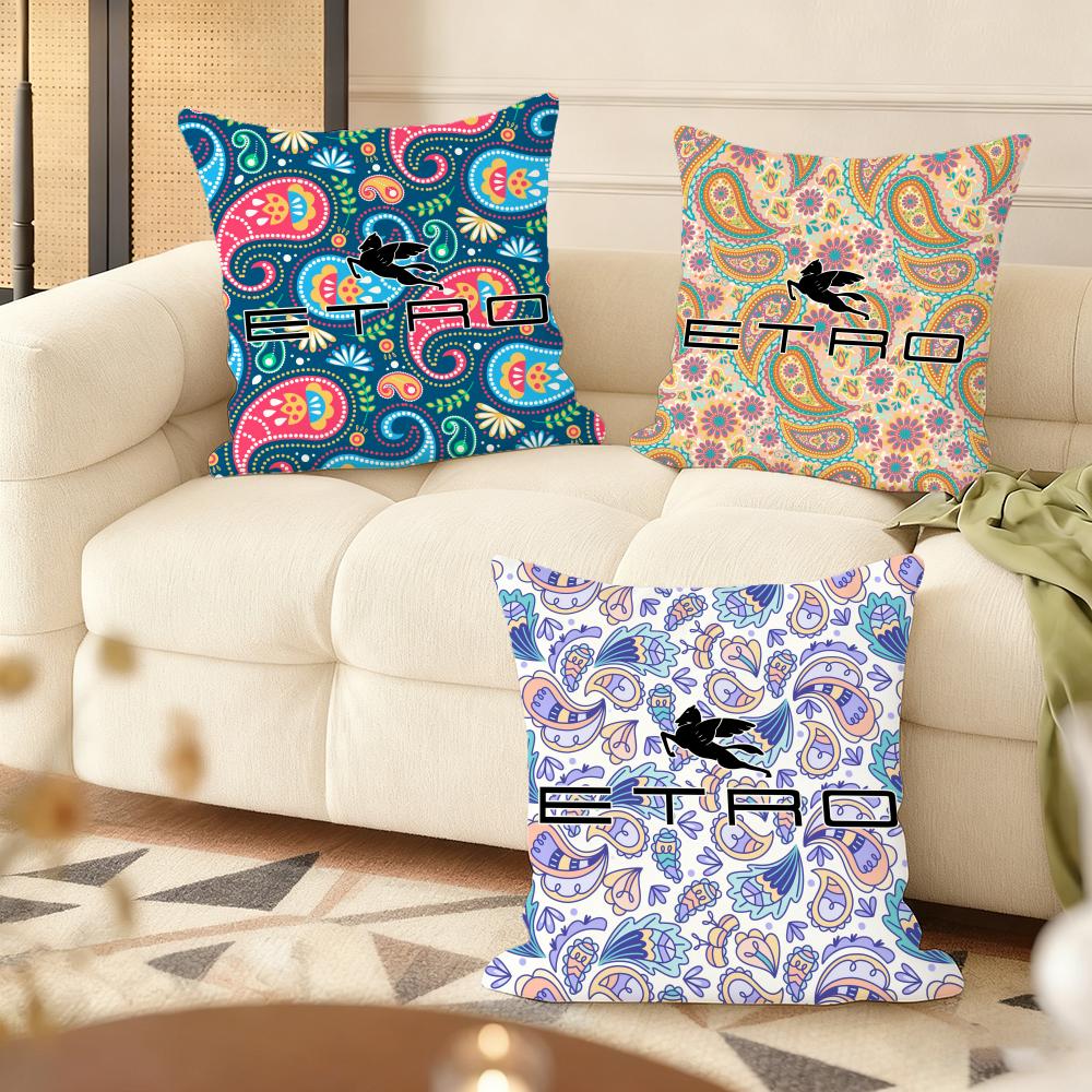 Fashion Design EEtroS Cushion Cover Natural Linen Organic Fabric DoubleSided Printing Couch Pillow Covers Home Decor
