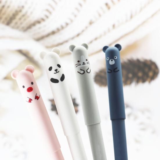 Набор из 4 стираемых гелевых ручек с черными синими чернилами, 5,9-дюймовые длинные гелевые ручки