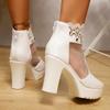 Fashion Sandals Versatile Outside Wear Fish Mouth High Heels Platform Sandals for Women