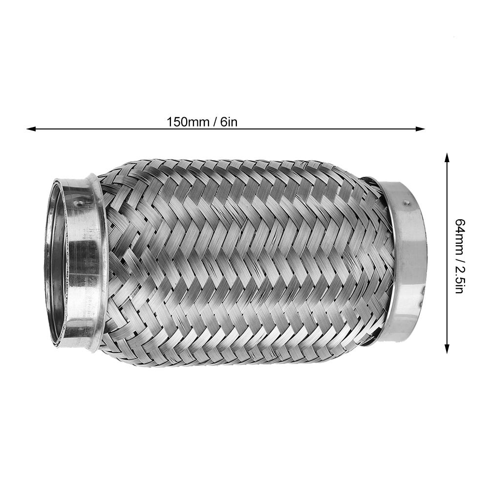 Гибкий выхлопной патрубок из нержавеющей стали, внутренняя гофрированная труба 2,5 дюйма x 6 дюймов