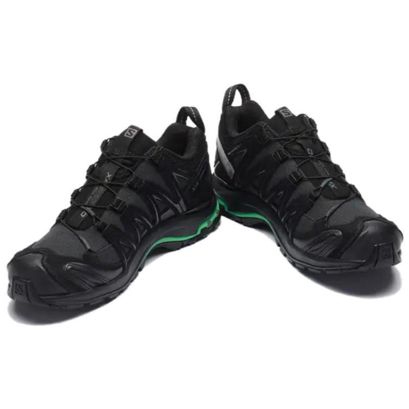 SALOMON XA PRO 3D Замша Устойчивые к истиранию Низкие уличные кроссовки Унисекс Черно-зеленые Кроссовки 474783