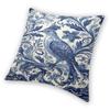 Delft Blue Vintage Bird Square Pillowcase Polyester Linen Velvet Pattern Zip Decorative Pillow Case Sofa Cushion Cover