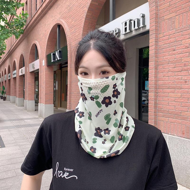 Sun Protective Scarf Neck Eye Full Protection Mask Women Breathable Facemask For Outdoors Cycling
