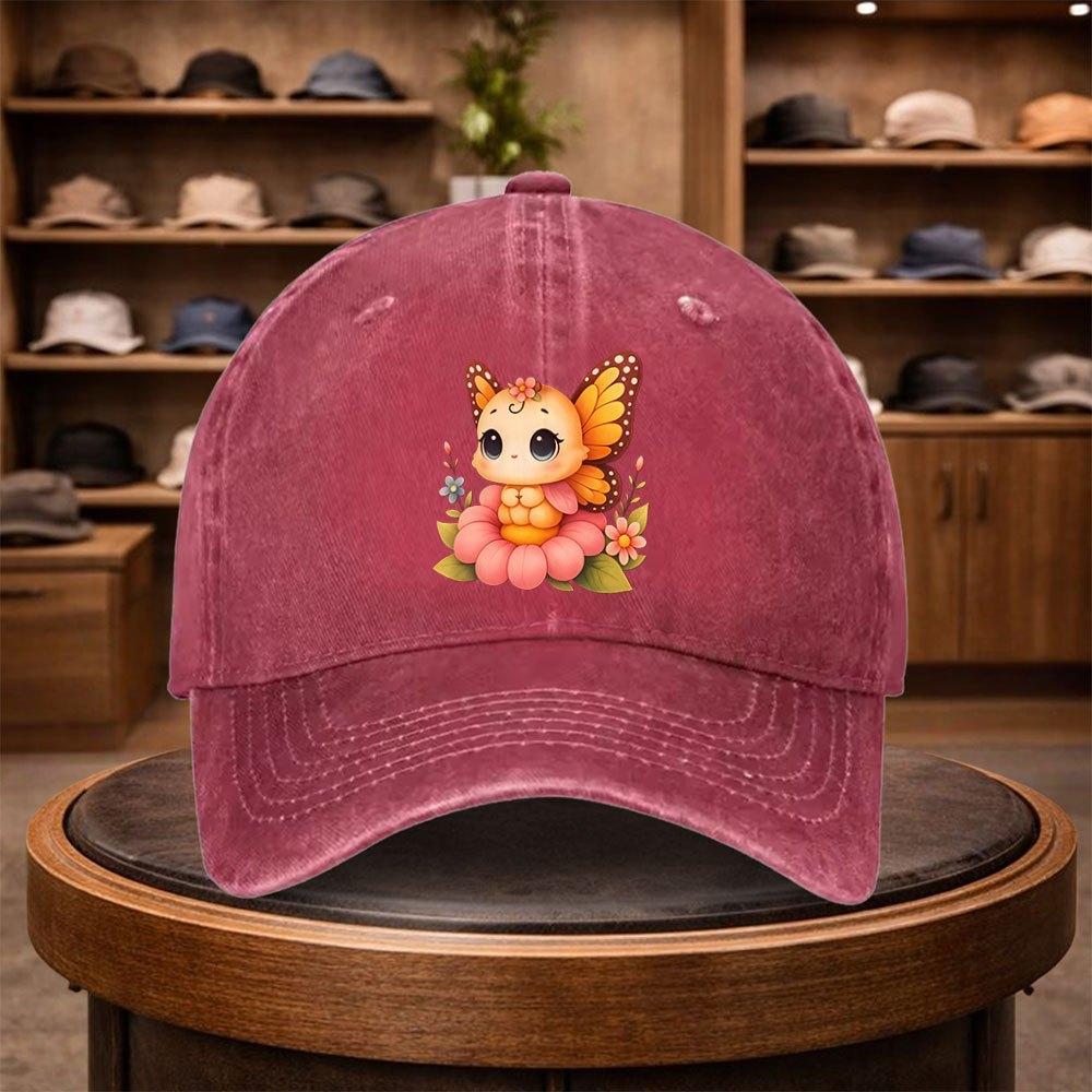 Butterfly Fairy Print Baseball Cap Casual Visor Fashion Hat Adjustable Outdoor Leisure Cap for All Seasons Ideal for Trave