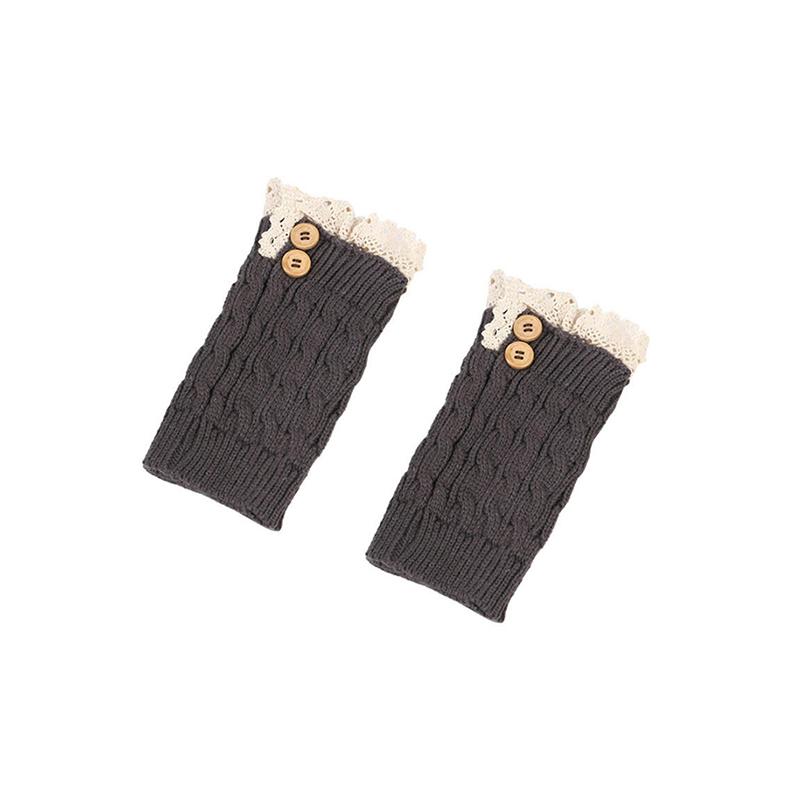 Женские вязаные эластичные манжеты для сапог, зимние теплые короткие гетры, вязаные крючком носки для сапог