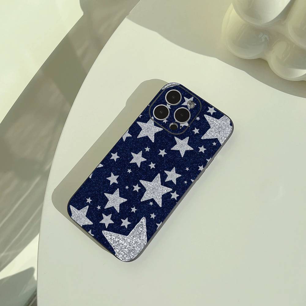 C-Цветной Звездный Чехол Для Телефона Для iPhone 17,16,15,14,13,12,11 Pro Max, Легкий и Практичный Мягкий Черный Чехол