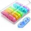 21-grid Rainbow Medicine Box Seven Days A Week 21-grid Medicine Box Sorting Box Portable Plastic Compartment Medicine Box