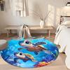 Sea Turtle Round Floor Mat Design for Balcony Kitchen Bedrooms Foyer Anti-slip Round Rug Anime Office Decor