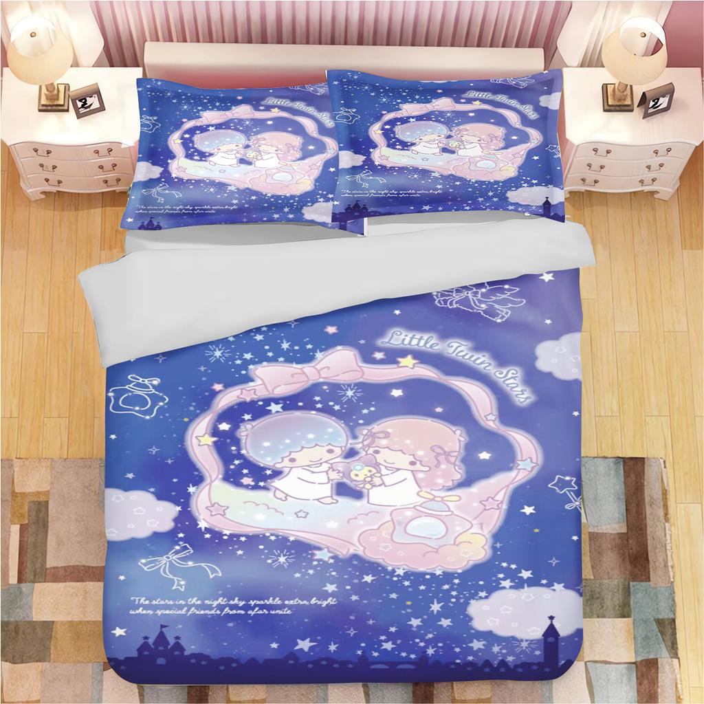 Детское постельное белье MINISO-LITTLE TWIN STARS Пододеяльник King Size Двуспальные пододеяльники Детские с принтом 100% Полиэстер