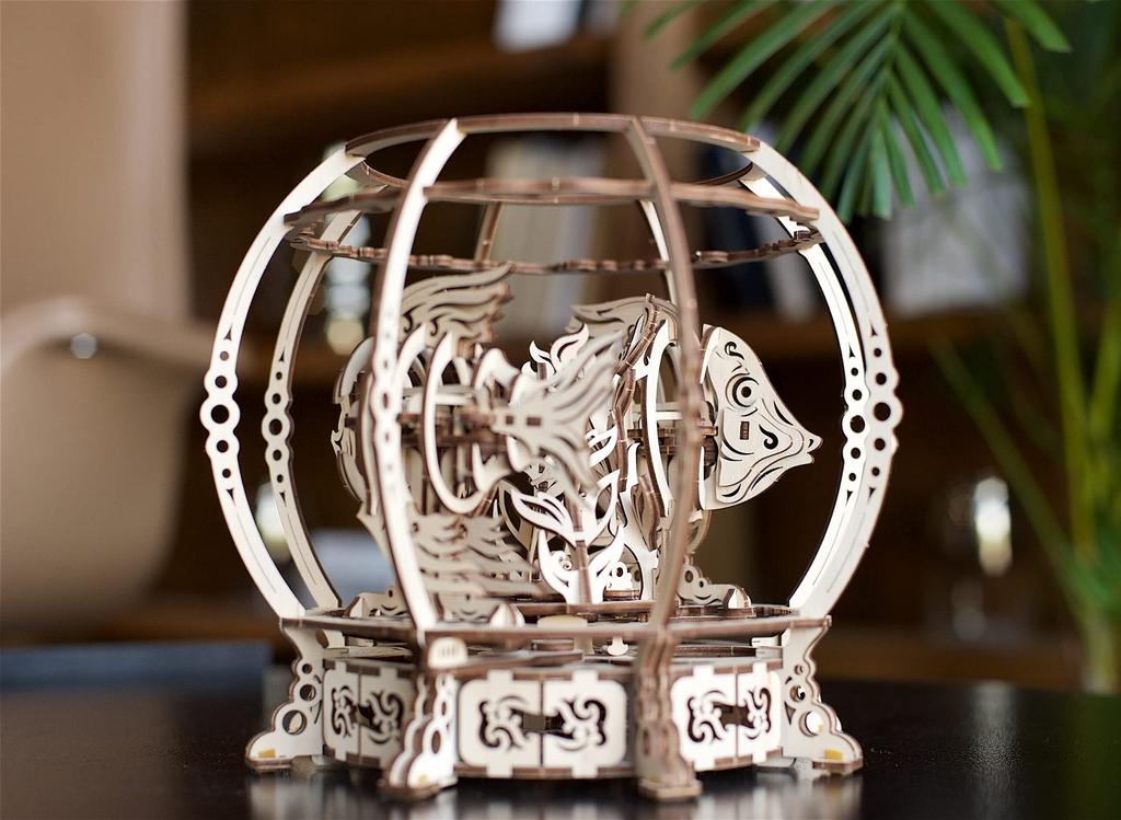 Ugears Aquarium 70155 Wooden Puzzle, No Glue or Tools Required, 3D Puzzle for Adults, Model Building