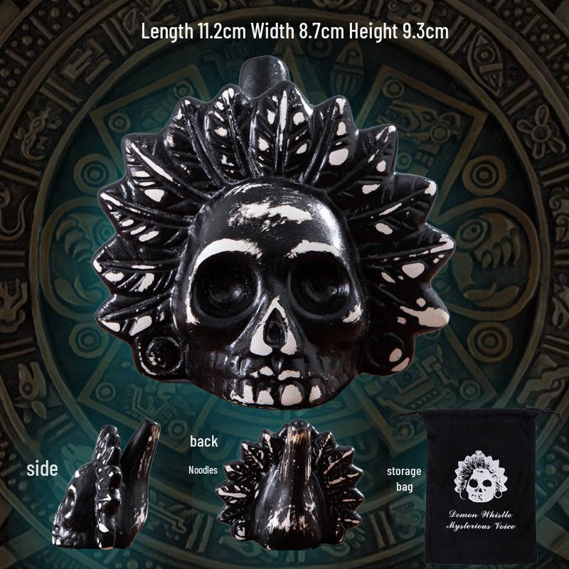 Aztec Death Whistle Skull Scream Ocarina: Halloween Horror Novel Craft Toy