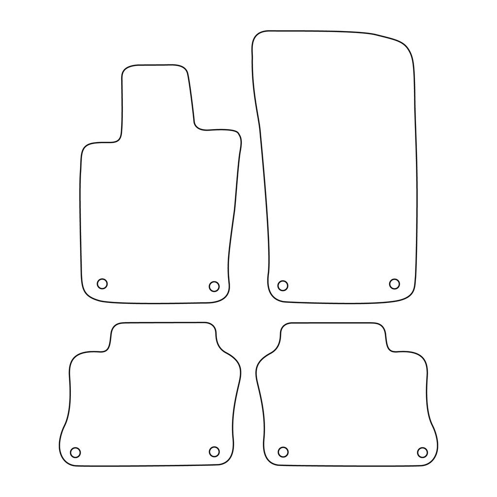 [BLM]PO008 red - Set of velour floor mats to fit Porsche Panamera I 2009-2016 - red trim
