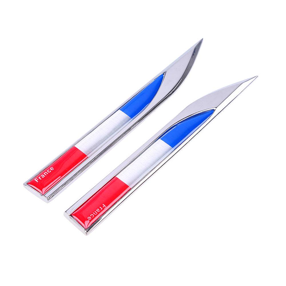 1 Pair Car 3D France French Flag Emblem Badge Decals Sticker for JEEP BMW Dodge Chrysler