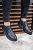 Men's Fashion Flat Heeled Booties Black Single Button Leather Daily Comfortable Orthopedic Boots Shoes