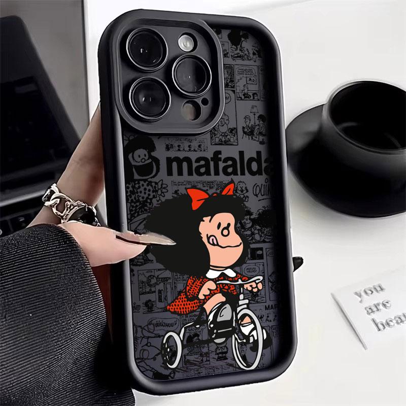 Mafalda Girl Silicone Case For Apple iPhone 17E 15 16 14 13 12 11 17 Pro Max 17 Air 13 16 Plus 16E Phone Protective Cover