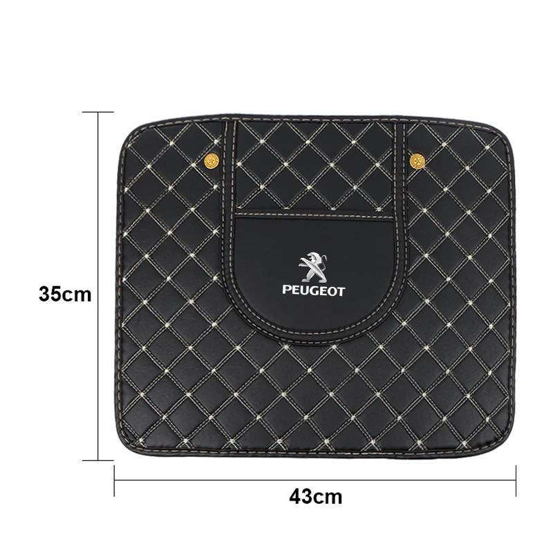 For Peugeot Car Seat Back Anti Kick Pad Leather Scratch Mat For Peugeot 206 307 308 3008 207 208 407 508 2008 5008 107 106 205 4