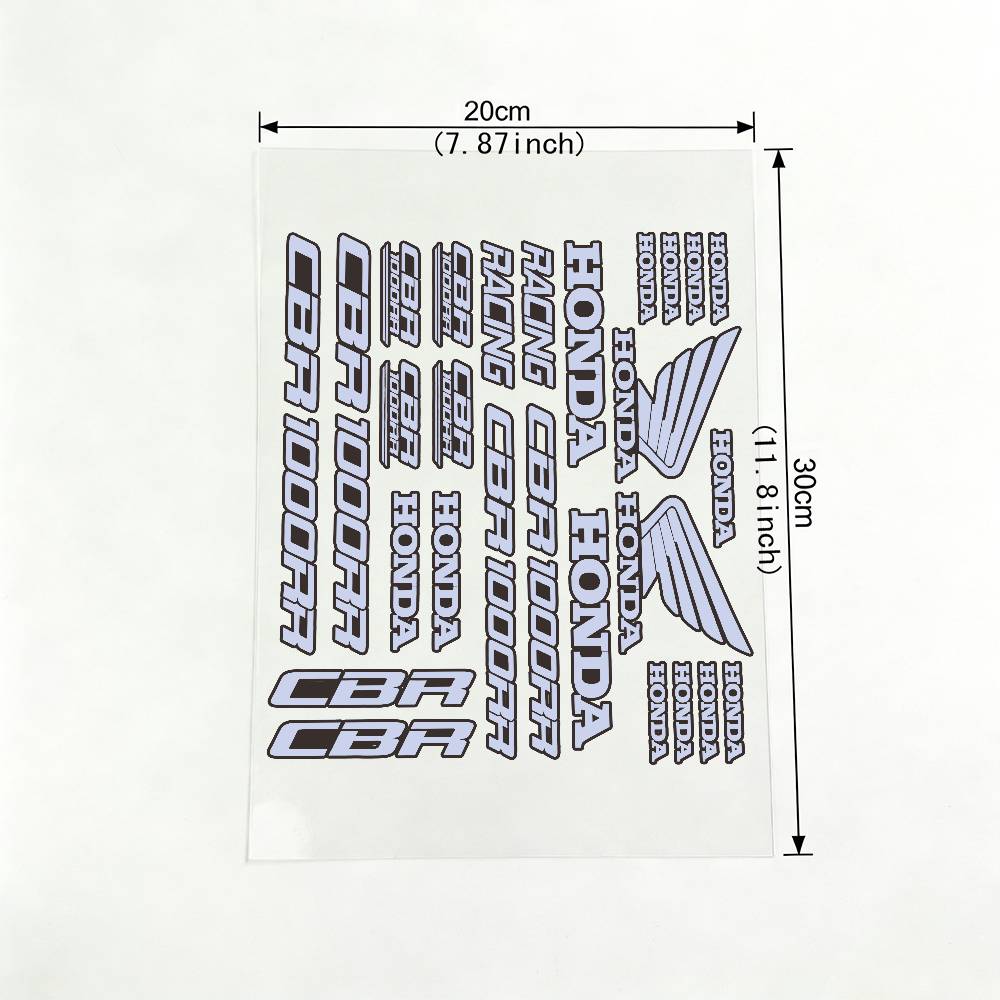 For HONDA CBR 18 colors Waterproof Reflective Motorbike Stickers Easy Peel Removable Decals for Motorcycle Car