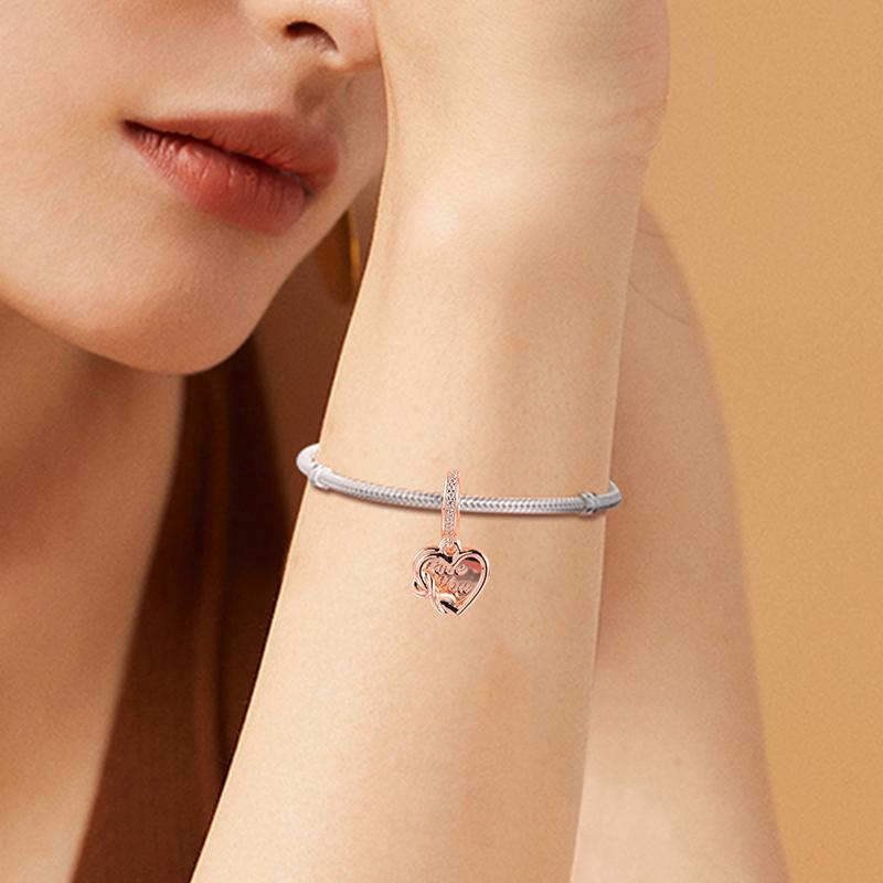 Подходит для Европы Браслет из стерлингового серебра 925 пробы Love You Infinity Heart подвески-шармы бусины для женщин DIY ювелирные изделия подарок на День матери