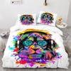 Lion Duvet Cover Set 3D Print Wild Animal Under Sunshine King Queen Size For Teens Kids Bedding Set Polyester Comforter Cover