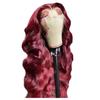 Women Long Curly Wig Middle Part Natural Looking Silky Heat Resistant High Temperature Fiber Ladies Gradient Color Front Lace Synthetic Hair