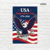 День независимости США 1776 2026 Винтажный Белоголовый орлан Флаг США Жестяная вывеска Ретро Настенное искусство 20x30 дюймов Декор для домашнего бара