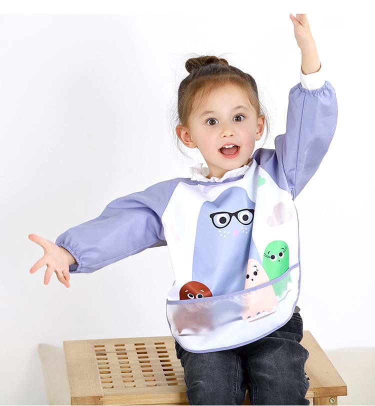 Children's Waterproof Long-Sleeve Smock for Autumn/Winter - Stain-Resistant Bib for Kindergarten Painting