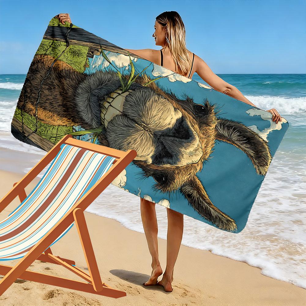 Cheerful donkey delight Print beach towel, quick drying, suitable for travel, outdoor sports, jogging, the beach and swimming, gift
