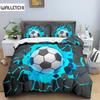 3D Football Duvet Cover Double King Queen Bedding Set 2/3pcs Quilt Cover with Zipper Closure King Size Polyester Comforter Cover