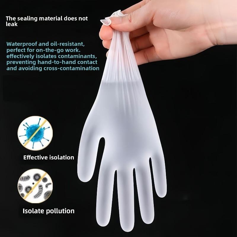 Одноразовые кухонные перчатки, перчатки пищевого качества, 100 пар в упаковке, прозрачные и плотные, для кейтеринга, индивидуальная упаковка.
