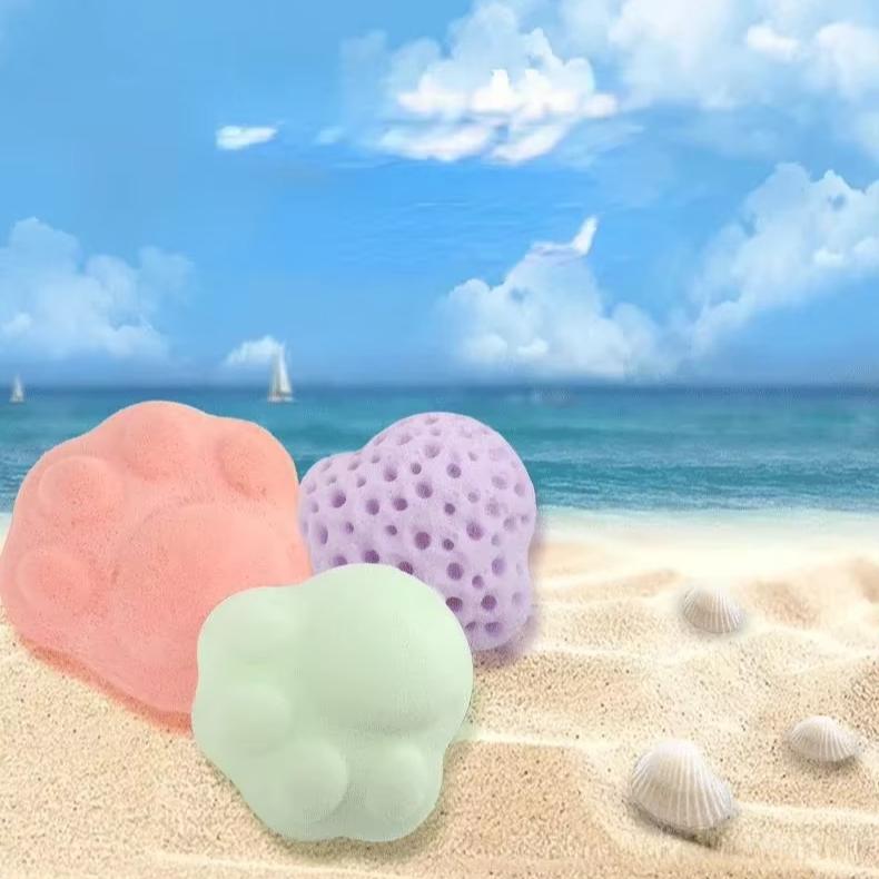 Мягкая губка с мультяшным кошачьим коготью Удобный шарик для ванны Детское мытье тела Детские игрушки для душа Товары для ванной Щетки для ванны