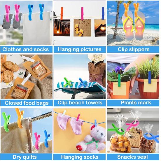 8PCS Large Beach Towel Clips for Beach Chairs, 3.7 Inch Windproof Towel Chair Clips for Beach/Pool/Cruise Chairs, Clothes P Heavy Duty 4 Colors