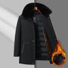 Мужская зимняя теплая деловая куртка, уличное ветрозащитное пальто с несколькими карманами для мужчин, утепленные длинные куртки со съемной флисовой подкладкой, модная повседневная парка