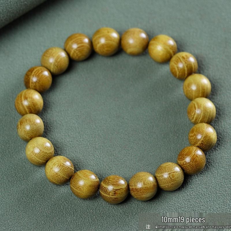 Golden Sandalwood Buddhist Beads Bracelet: Men's & Women's 108 Beads Rosary for Cultural and Spiritual Play.