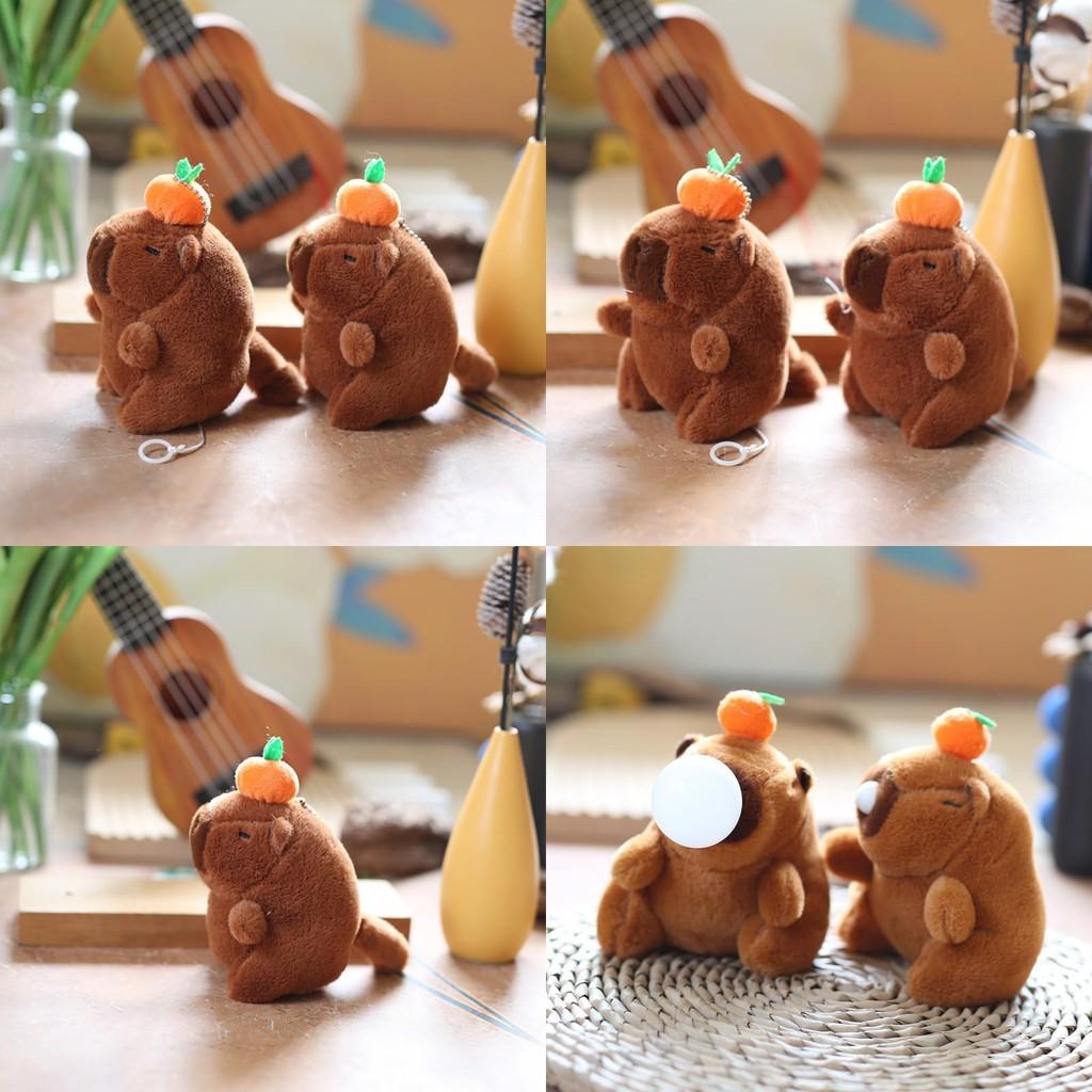 Stuffed Capybara Plush Toy With Wiggling Tail For Kids Gift And Bag Decor