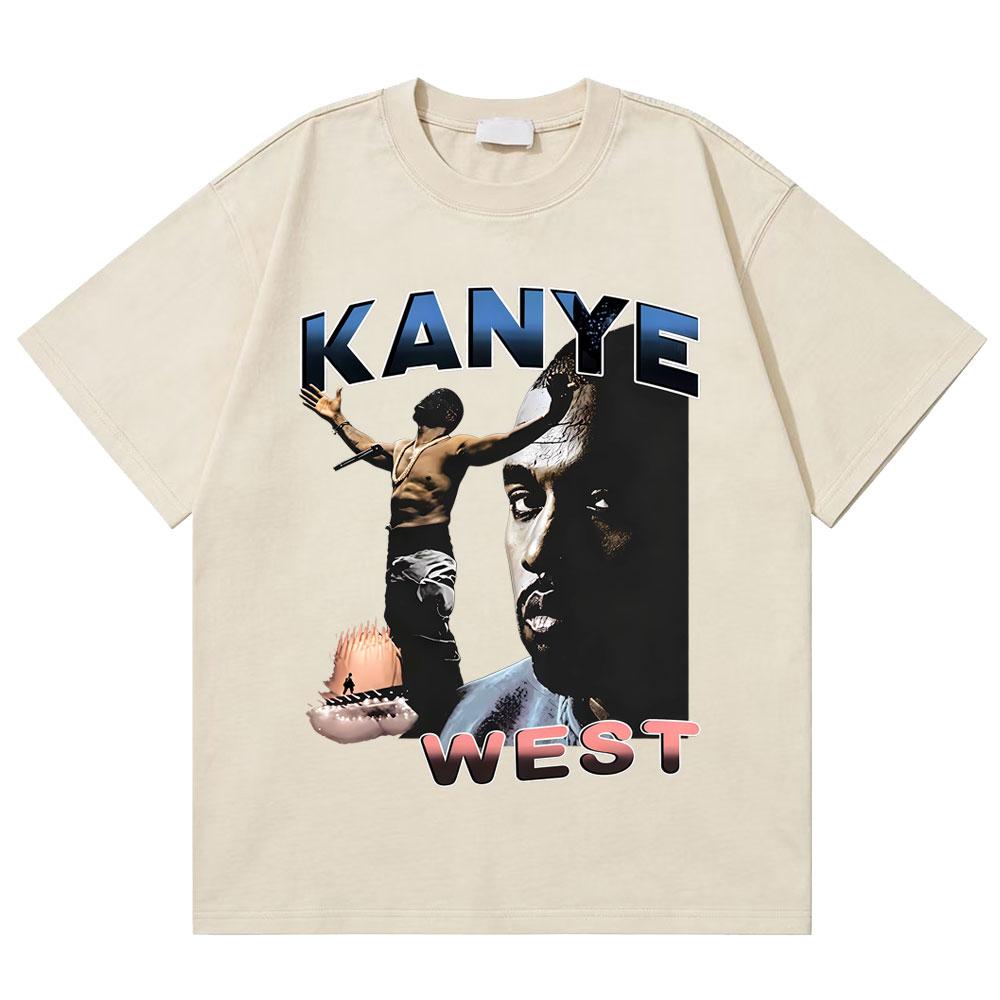 Стильные винтажные стираные графические футболки Kanye West с принтом выпускного, модные оверсайз футболки в стиле хип-хоп для Ho 731