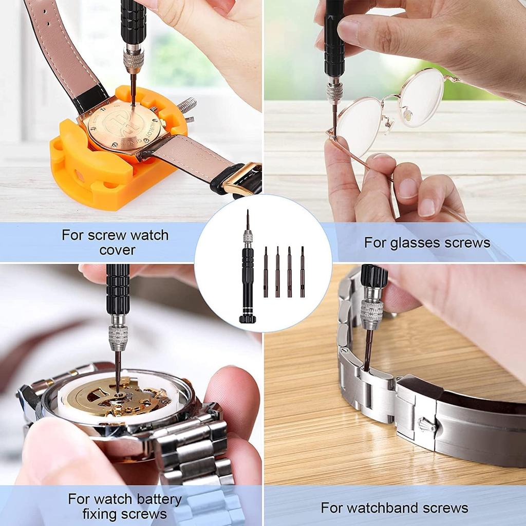 Набор из 32 предметов для замены батареек часов, отвертка, открывалка для корпуса часов, держатель для замены ремешка, инструмент для пинцета для пружинных стержней